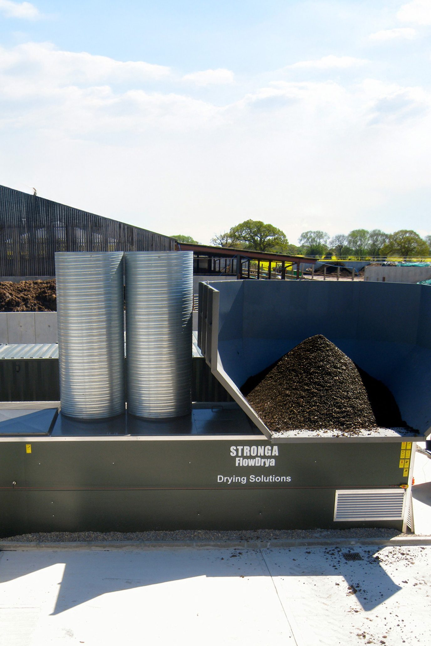 FlowDrya FD30 drying digestate fibre in England