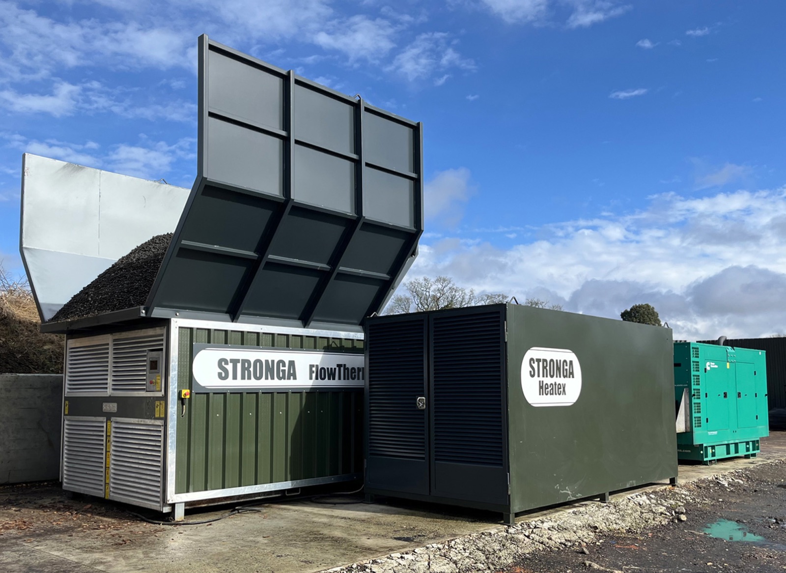 STRONGA FlowDrya FlowTherma and Heatex installation drying Black Soldier Fly frass on-site