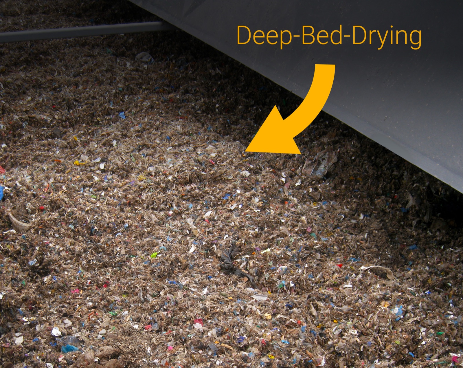 Deep-bed drying of MSW trommel fines inside FlowDrya