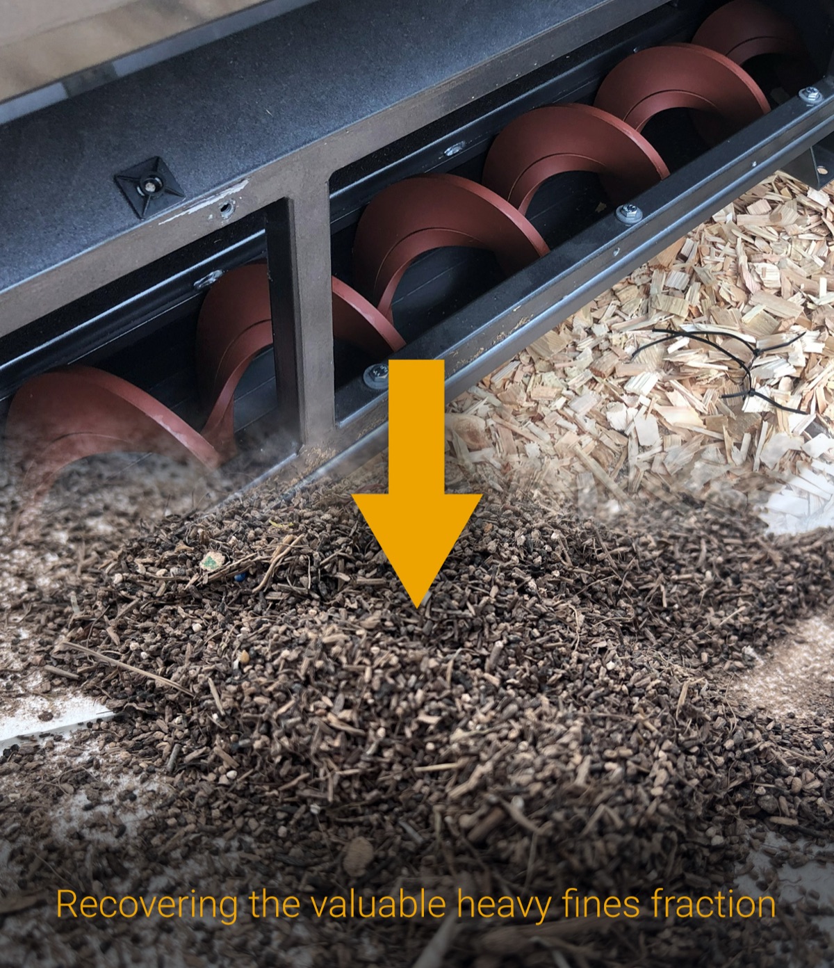 Comparison of wet clumpy shredded waste fraction and dry friable free-flowing FlowDrya output