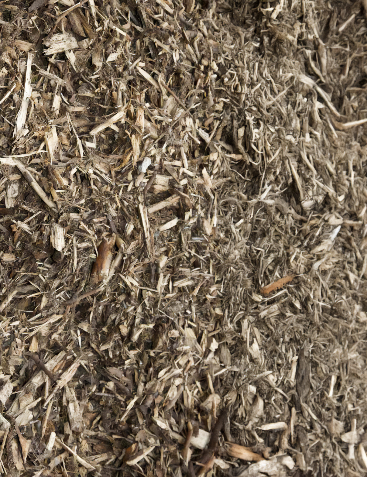 Shredded forestry brash chip material