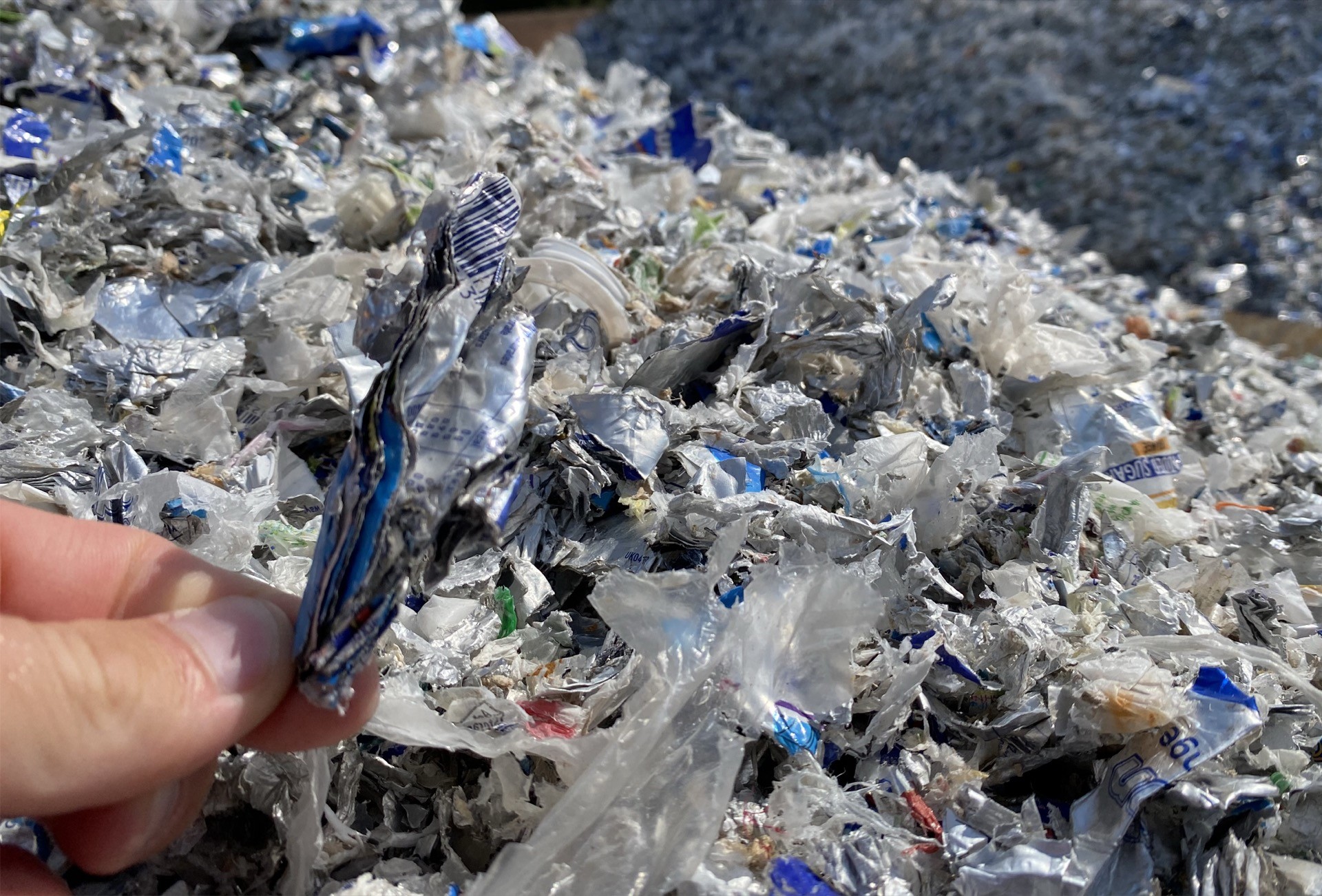 Shredded plastic waste